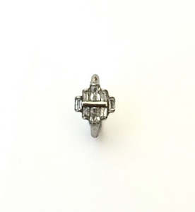 Titanium High Polish Jewelled Oval Navel/Helix Hinged Ring - 482