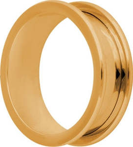 Plugs Tunnels: Round Edged Gold Flesh Tunnel 4mm-28mm - BGBFTR