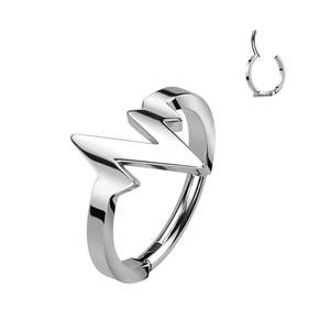 Piercing Jewellery: SS316L Heartbeat Hinged Segment Ring - E541
