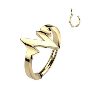 Gold Heartbeat Hinged Segment Ring - E541A