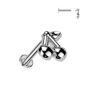 Piercing Jewellery: SS316L Internally Threaded Cherry Labret - E543