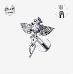 Titanium High Polish Jewelled Internally Threaded Labret - TI-306