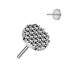 Titanium High Polish Diamond Shape Cut Circular Threadless Push In Top (Base Sol&hellip;
