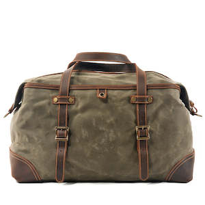 Canvas Weekender Duffel Bag: Lomani Waxed Canvas Duffle Bag