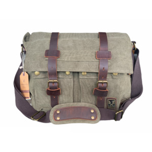 Tyrone Canvas Leather Messenger Bag