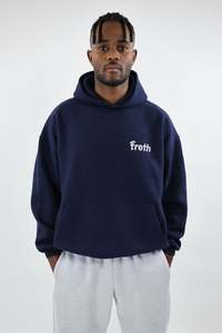 Treth Mens: Chrome Classic Hoodie - Navy