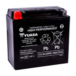 YTX14H Non-DG Factory Sealed Battery Made in USA Yuasa (EYTX14HFA)