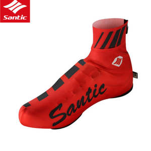 Cycling Socks: Santic Spring/Summer Road Cycling Shoe Covers – Red
