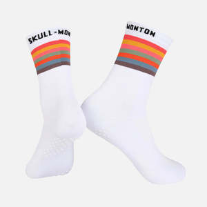 Monton Grippy Holiday White Cycling Socks - Women's