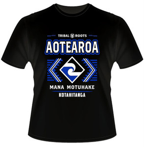 Aotearoa Blue Tee Tribal Roots Aotearoa