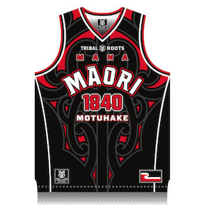 Products: Maori Red Bball Singlet Tribal Roots Aotearoa