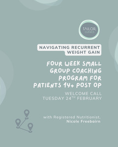 Navigating Recurrent Weight Gain - Feb 2026- 4 week Bariatric Group Coaching Pro&hellip;