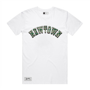 Newtown: Newtown Green Plaid T-Shirt - White
