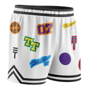 Shorts: Logo Basketball Shorts - White