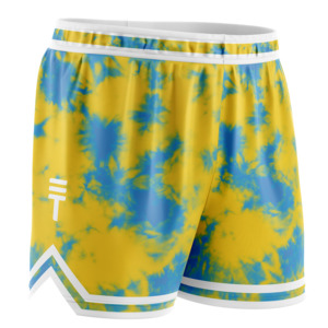 Kids Tie Dye Shorts - Yellow & Blue