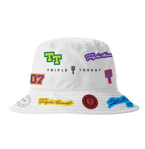 Adults Hats: Logo Bucket Hat - White