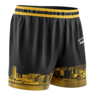 Kids City Shorts #2 - Kids Wellington City Shorts - Black/Yellow