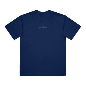 New Arrivals Basketball Apparel: Curve Logo Box T-Shirt - Navy