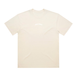 New Arrivals Basketball Apparel: Curve Logo Box T-Shirt - Cream