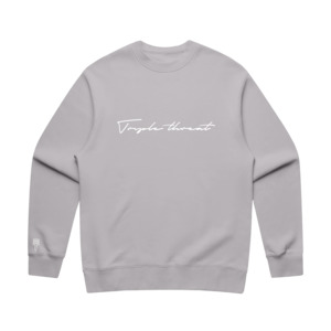 Kids Script Logo Crew - Light Grey/White