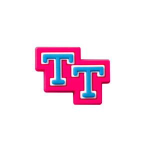 Double T Shoe Charm - Pink/Blue