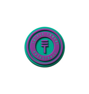 Logo Shoe Charm - Teal/Purple