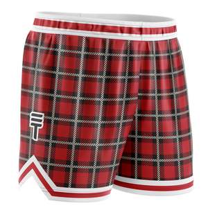 Red & Black Plaid Basketball Shorts