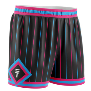 Kids Pinstripe Shorts - Pink & Blue