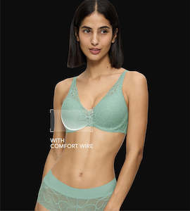 Comfort Wire Bras: BODY MAKE UP ILLUSION LACE WIRED PADDED