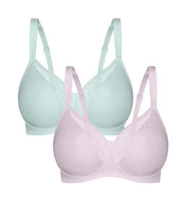 LACY MINIMISER TWIN PACK BRA