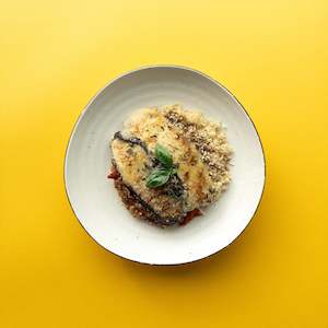 Lentil Moussaka enriched with Organic Lamb