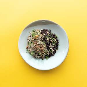 Mushroom Stroganoff enriched with Organic Chicken