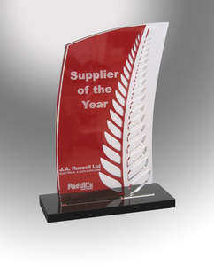 Products: Silver fern acrylic trophy