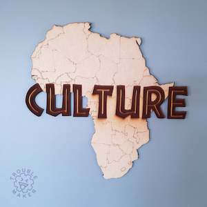 Wall Art: The mother land, custom wording engraved and cut out of wood
