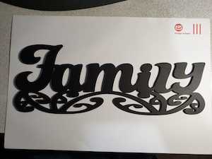 Word Art: Family sign art, wood