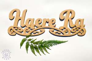 Word Art: Haere Ra sign art, carved of wood