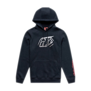 Sportswear Mens Fleece: BADGE PULLOVER HOODIE BLACK / GRAY