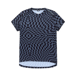 WOMENS LILIUM SS JERSEY TWISTED CHECKERS BLACK