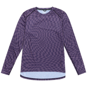 Bike Women: WOMENS LILIUM LS JERSEY TWISTED CHECKERS DEEP PURPLE