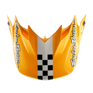 Moto Helmet Parts: GP PRO VISOR FIFTY-50 WHITE / GOLD