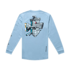 YOUTH RUCKUS RIDE LONG SLEEVE TEE CARBS DAWN BLUE
