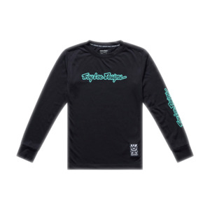 YOUTH SKYLINE RIDE LONG SLEEVE TEE SIGNATURE BLACK / REAL TEAL