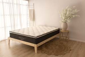 Beds: Wooden Bed Pillow Top