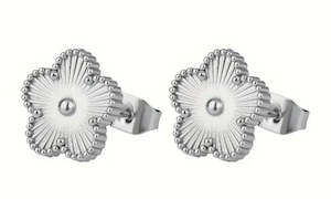 Products: Stainless Steel Flower Stud Gold Plated Silver