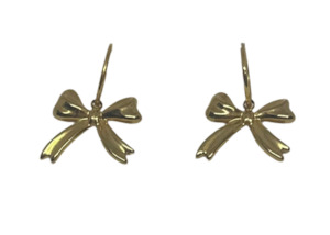 Stainless Steel Bow Hoop Earring Gold