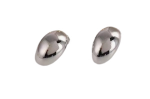 Earrings: Small Moon Shape Copper Clip On Earrings Silver