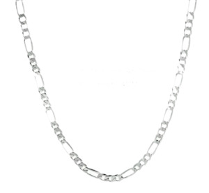 Necklaces: Stainless Steel Figaro Chain Necklace Silver 50cm