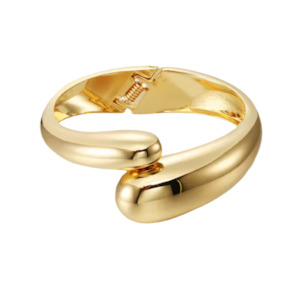 Stainless Steel Spring Bangle Gold Wide