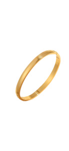 Bracelets: Stainless Steel Bangle 6mm Wide With Opening Clasp Gold