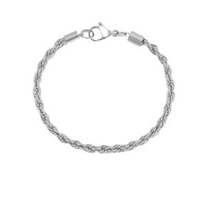 Bracelets: Stainless Steel Rope Chain Bracelet Silver
